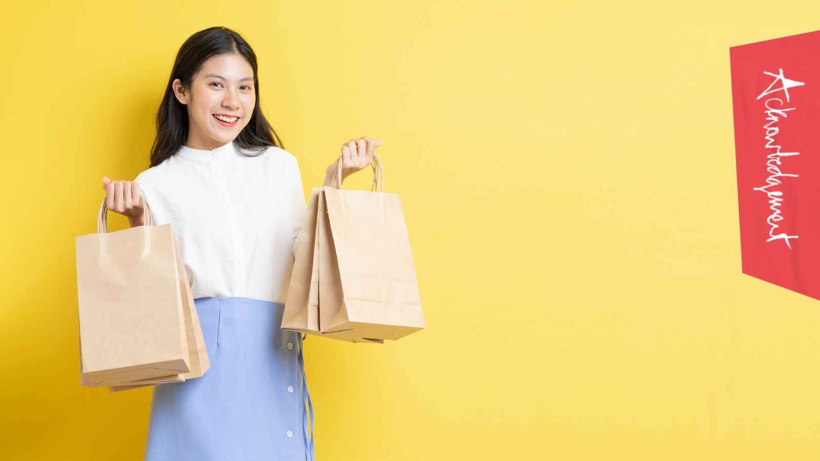 Shopper holding bags