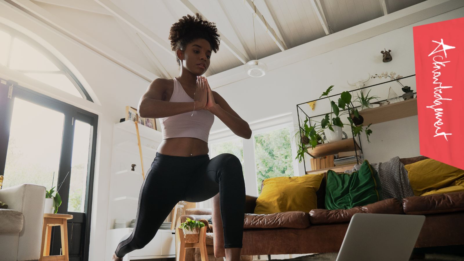 Person doing exercise at home