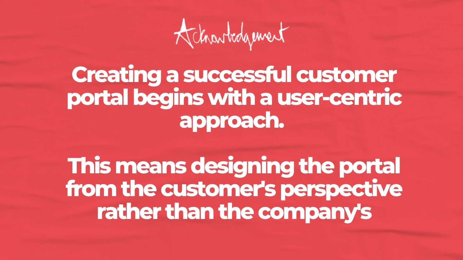 "Creating a successful customer portal begins with a user-centric approach. This means designing the portal from the customer's perspective rather than the company's" title graphic