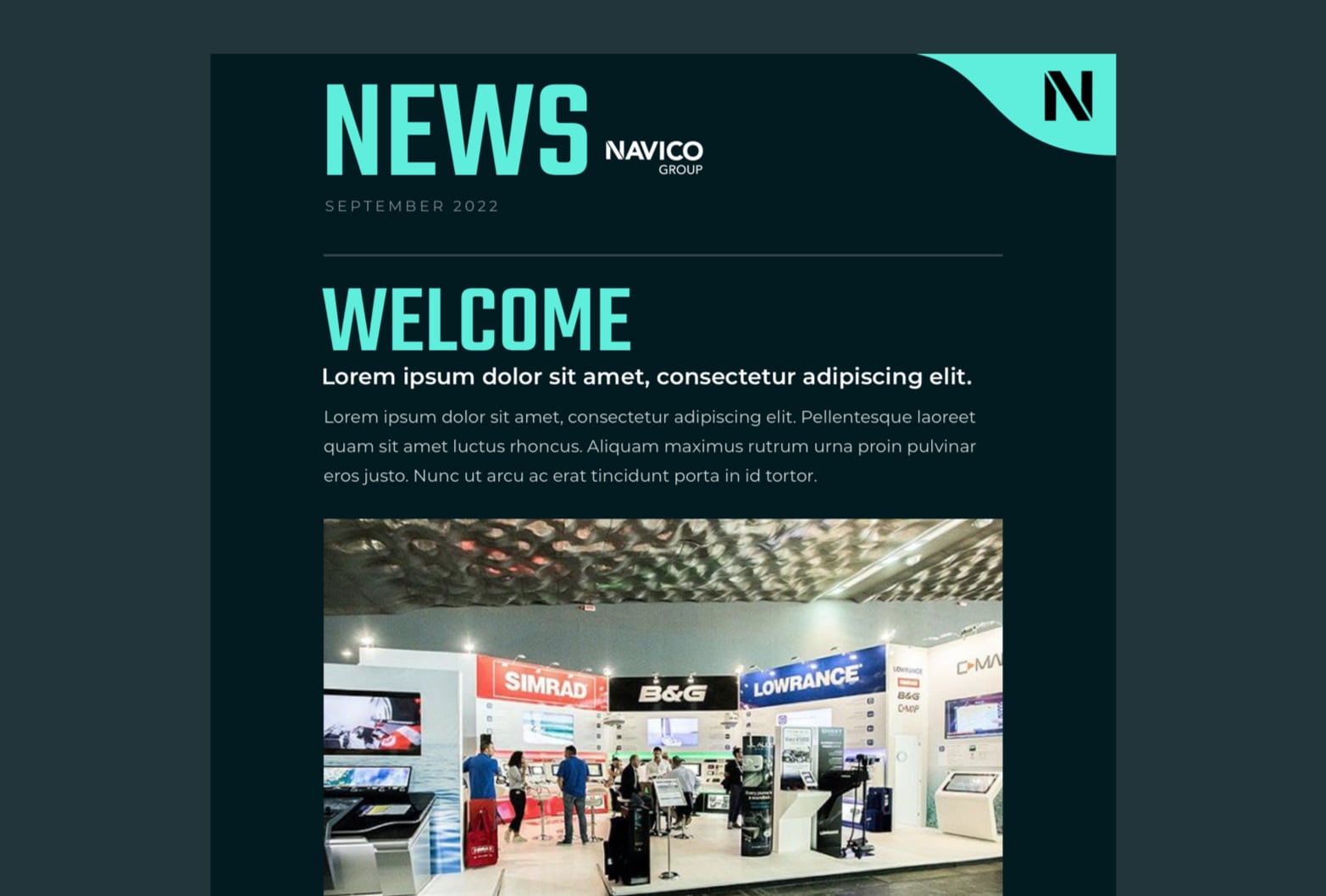 The header from the Navico News email template