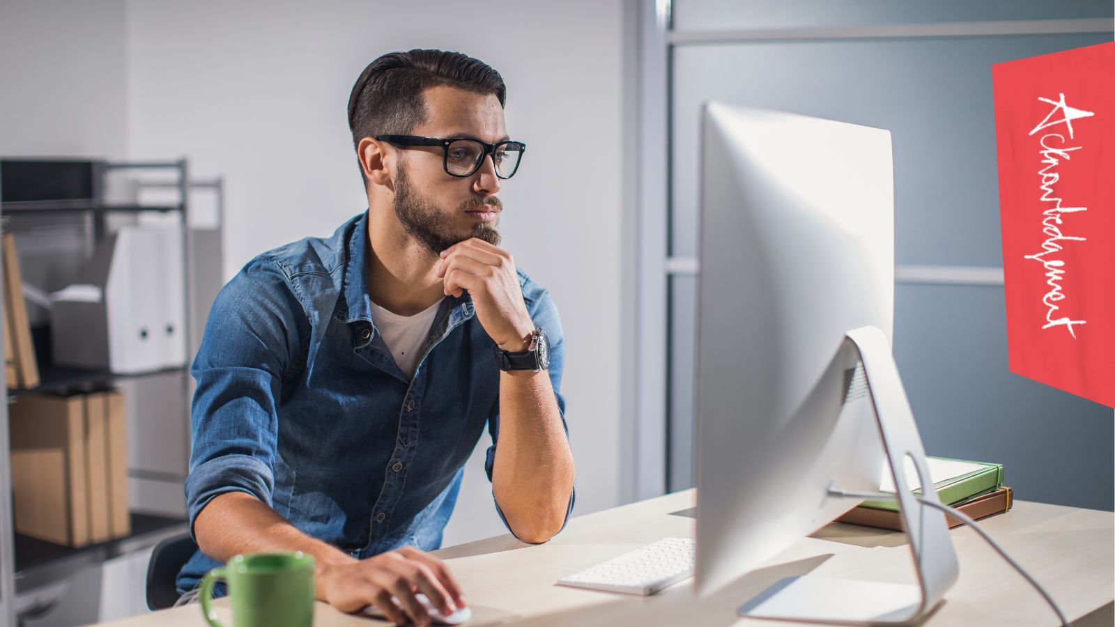 Person looking at a computer